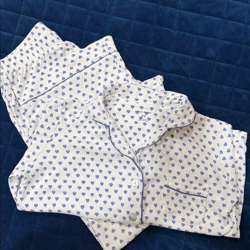 Roller Rabbit 100% cotton PJ’s Blue Hearts Sz XS
